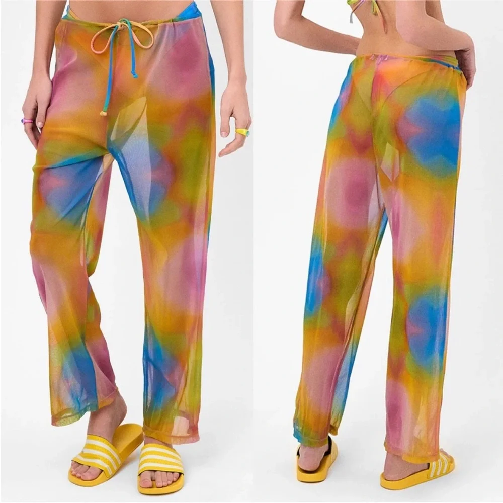 Frankies Bikini Sheer Rainbow Cover-Up Pants